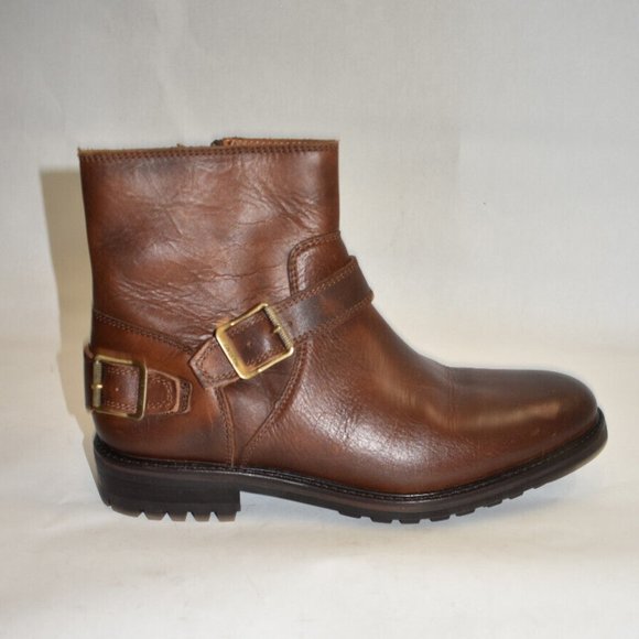 New! Belstaff Trialmaster Zip Up Boots Calf Leather Cognac Size 11.5 US DD299 main image 8